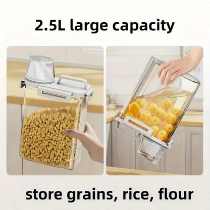 Large Clear Glass Airtight Food Storage Container, Flip-Lid Pantry Jar for Flour, Rice, Grains and Pet Food - product view 6
