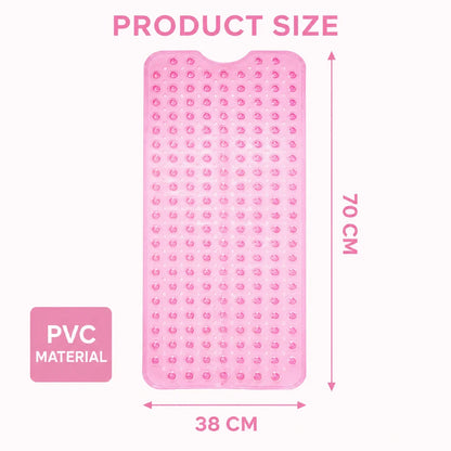 Anti-Slip PVC Bath Mat, 39 x 16 Inch Shower Mat with 200 Suction Cups, 176 Drain Holes and Massage Domes - product view 3