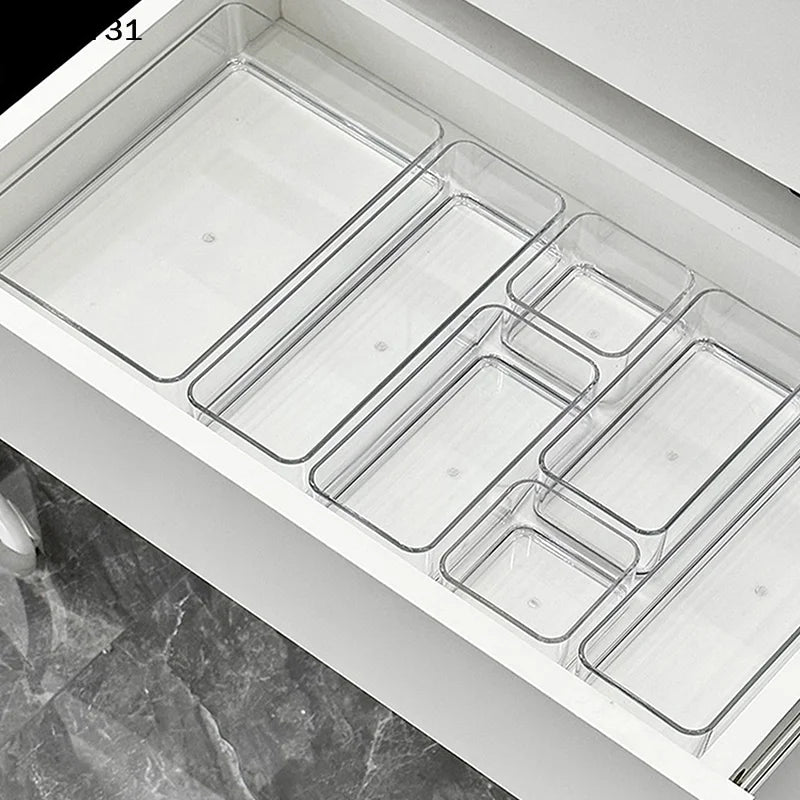 Adjustable PVC Drawer Organizer with Dividers, Stackable Modular Storage Tray for Cosmetics and Makeup, Waterproof A1-A4 Options - product view 5