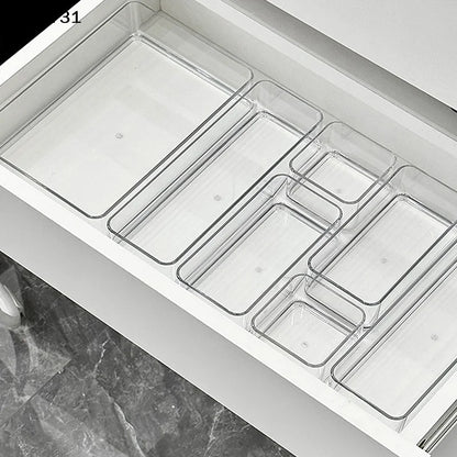 Adjustable PVC Drawer Organizer with Dividers, Stackable Modular Storage Tray for Cosmetics and Makeup, Waterproof A1-A4 Options - product view 5