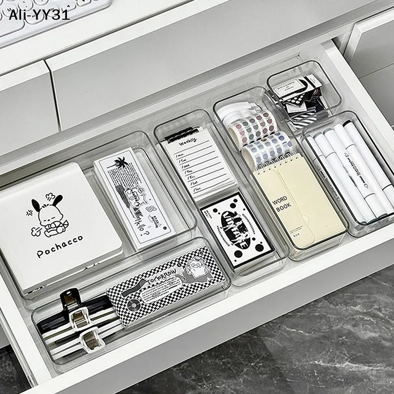 Adjustable PVC Drawer Organizer with Dividers, Stackable Modular Storage Tray for Cosmetics and Makeup, Waterproof A1-A4 Options - product view 6