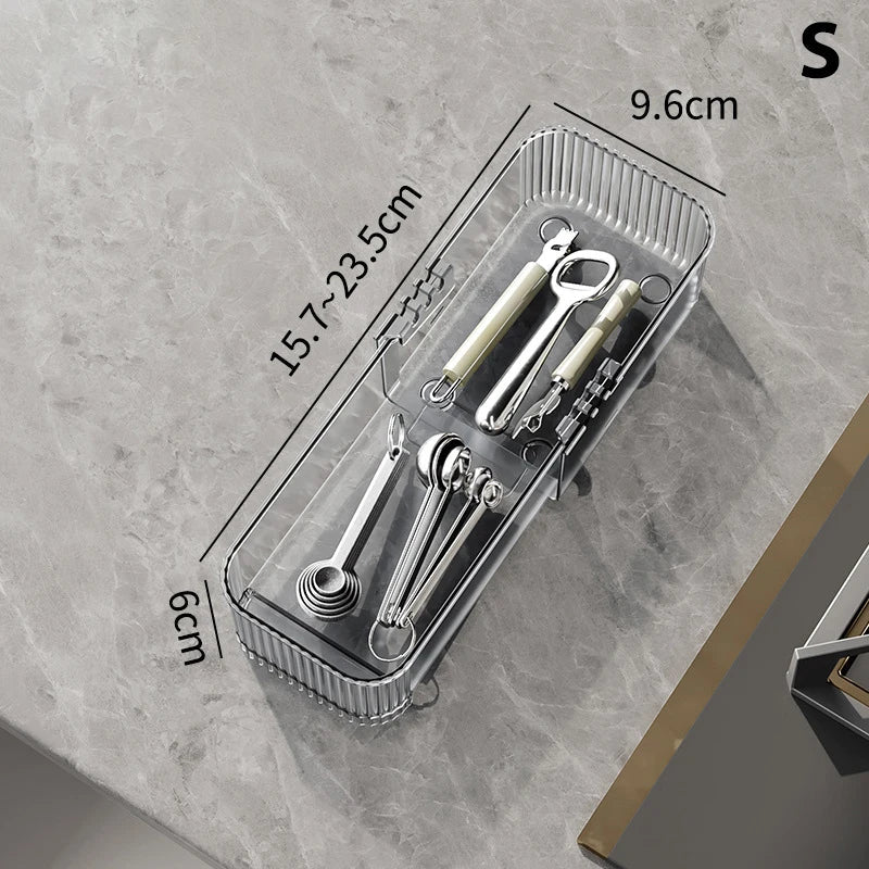 Expandable Drawer Organizer, Adjustable Modular Divider Bin, Waterproof PVC Storage for Kitchen, Makeup, Bathroom and Office - product view 1
