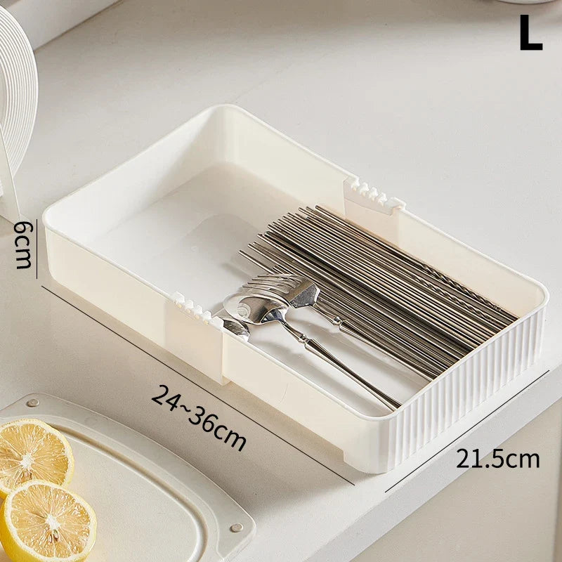 Expandable Drawer Organizer, Adjustable Modular Divider Bin, Waterproof PVC Storage for Kitchen, Makeup, Bathroom and Office - product view 6