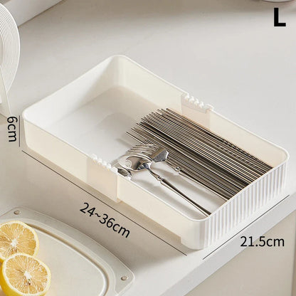 Expandable Drawer Organizer, Adjustable Modular Divider Bin, Waterproof PVC Storage for Kitchen, Makeup, Bathroom and Office - product view 6