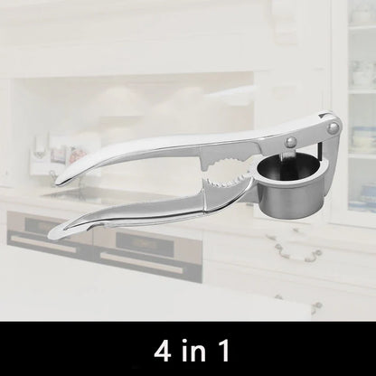 Stainless Garlic Press, Alloy Blade Manual Garlic Crusher and Ginger Mincer, Multi-Function Kitchen Tool, S, 4-in-1 or 5-in-1 - product view 2