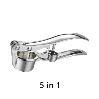 Stainless Garlic Press, Alloy Blade Manual Garlic Crusher and Ginger Mincer, Multi-Function Kitchen Tool, S, 4-in-1 or 5-in-1 - product view 3