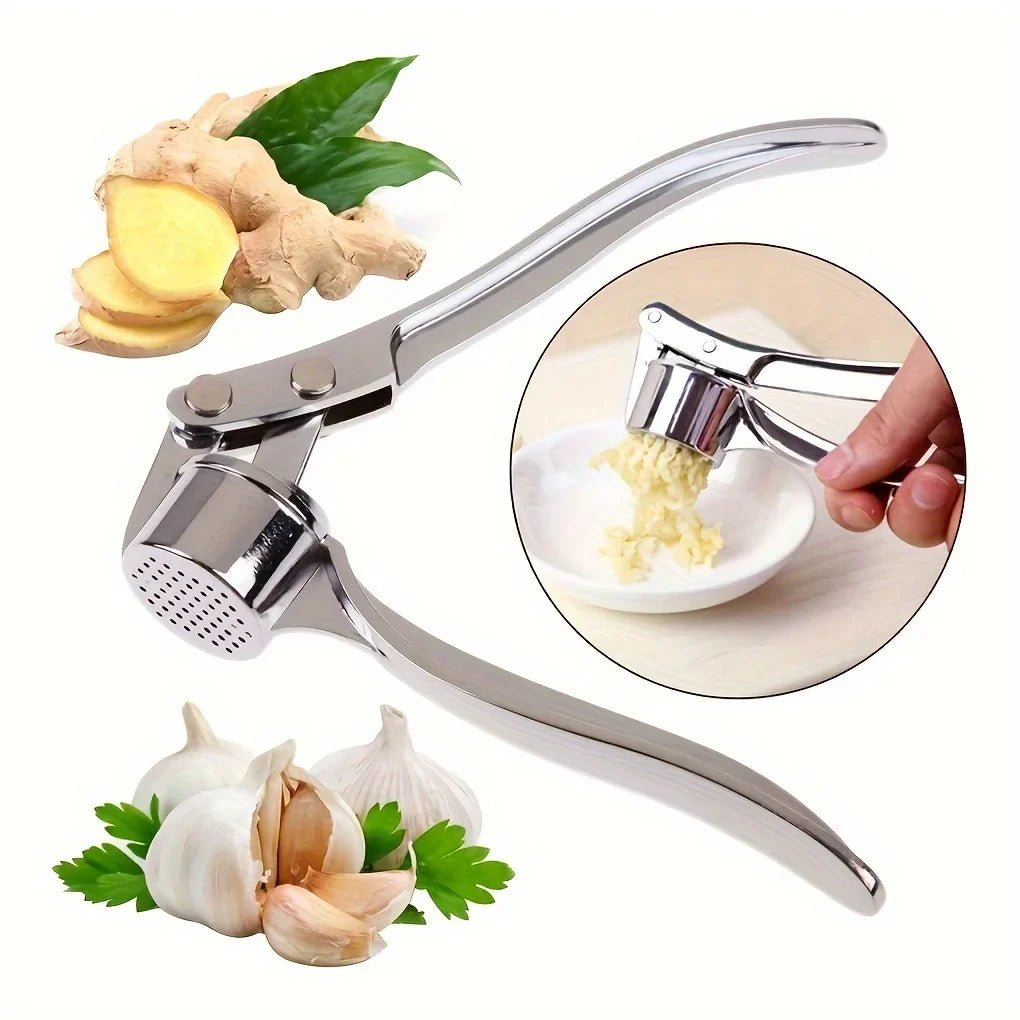 Stainless Garlic Press, Alloy Blade Manual Garlic Crusher and Ginger Mincer, Multi-Function Kitchen Tool, S, 4-in-1 or 5-in-1 - product view 4