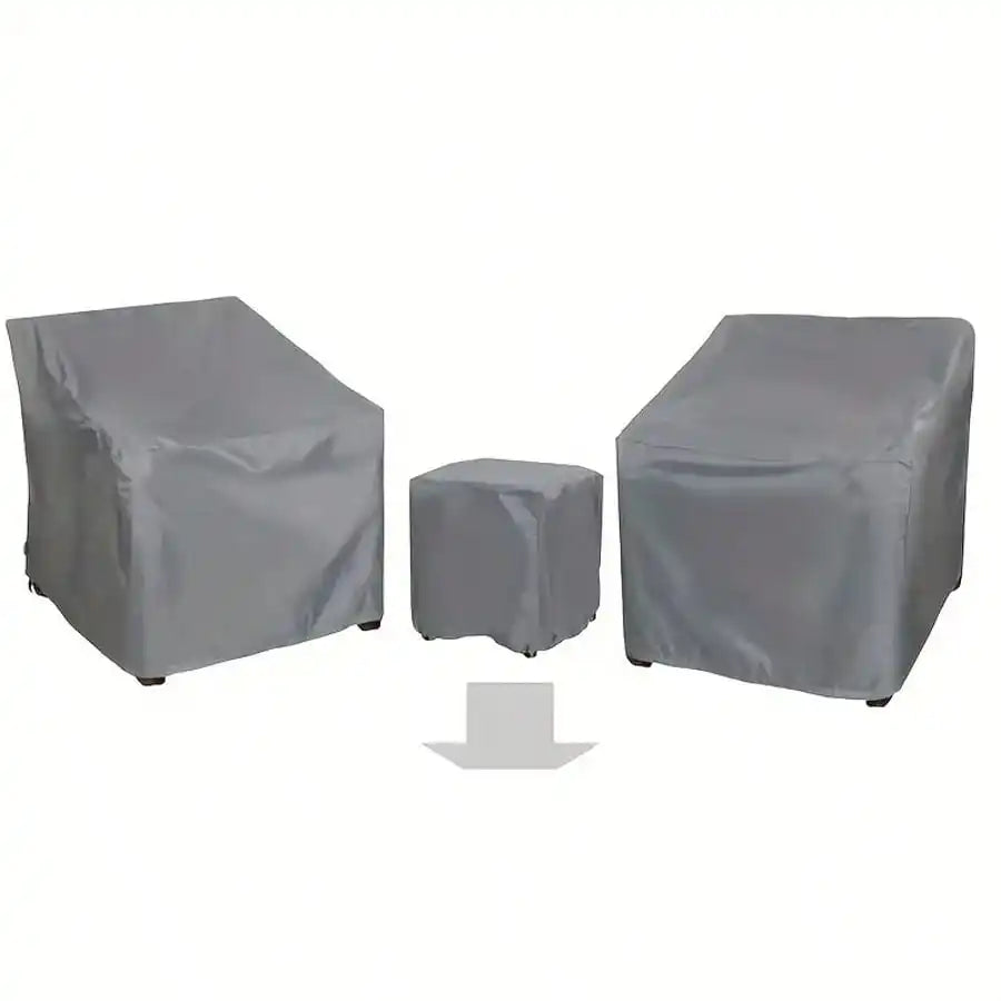 3-Piece Patio Furniture Cover Set, Waterproof UV-Resistant Polyester Covers with Drawstring Closure for 2 Chairs and Coffee Table - product view 2