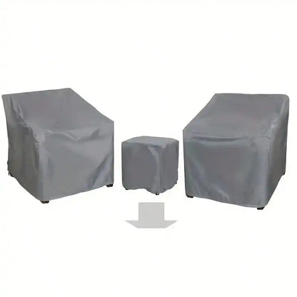 3-Piece Patio Furniture Cover Set, Waterproof UV-Resistant Polyester Covers with Drawstring Closure for 2 Chairs and Coffee Table - product view 2