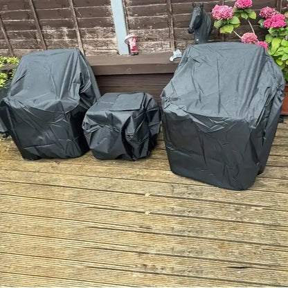 3-Piece Patio Furniture Cover Set, Waterproof UV-Resistant Polyester Covers with Drawstring Closure for 2 Chairs and Coffee Table - product view 4