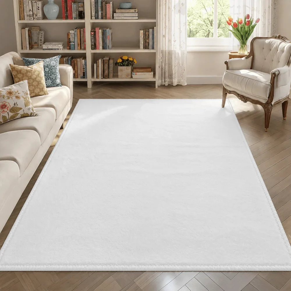Teal and Pink Cloud Area Rug, Soft Velvet-Feel Polyester, Machine Made PVC Backing for Living Rooms and Bedrooms - product view 2
