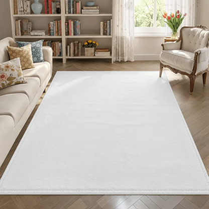 Teal and Pink Cloud Area Rug, Soft Velvet-Feel Polyester, Machine Made PVC Backing for Living Rooms and Bedrooms - product view 2