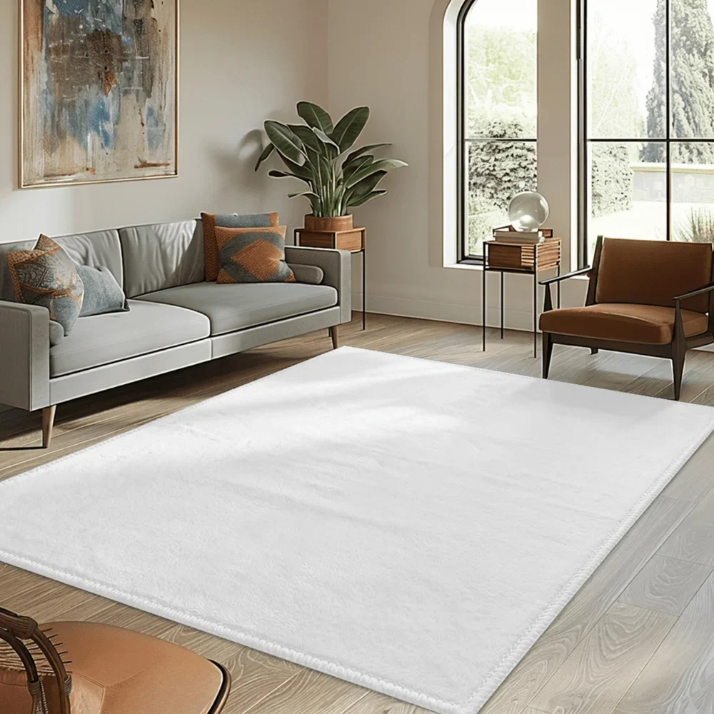 Teal and Pink Cloud Area Rug, Soft Velvet-Feel Polyester, Machine Made PVC Backing for Living Rooms and Bedrooms - product view 3
