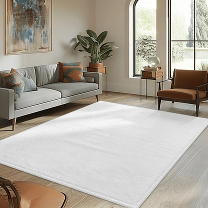 Teal and Pink Cloud Area Rug, Soft Velvet-Feel Polyester, Machine Made PVC Backing for Living Rooms and Bedrooms - product view 3