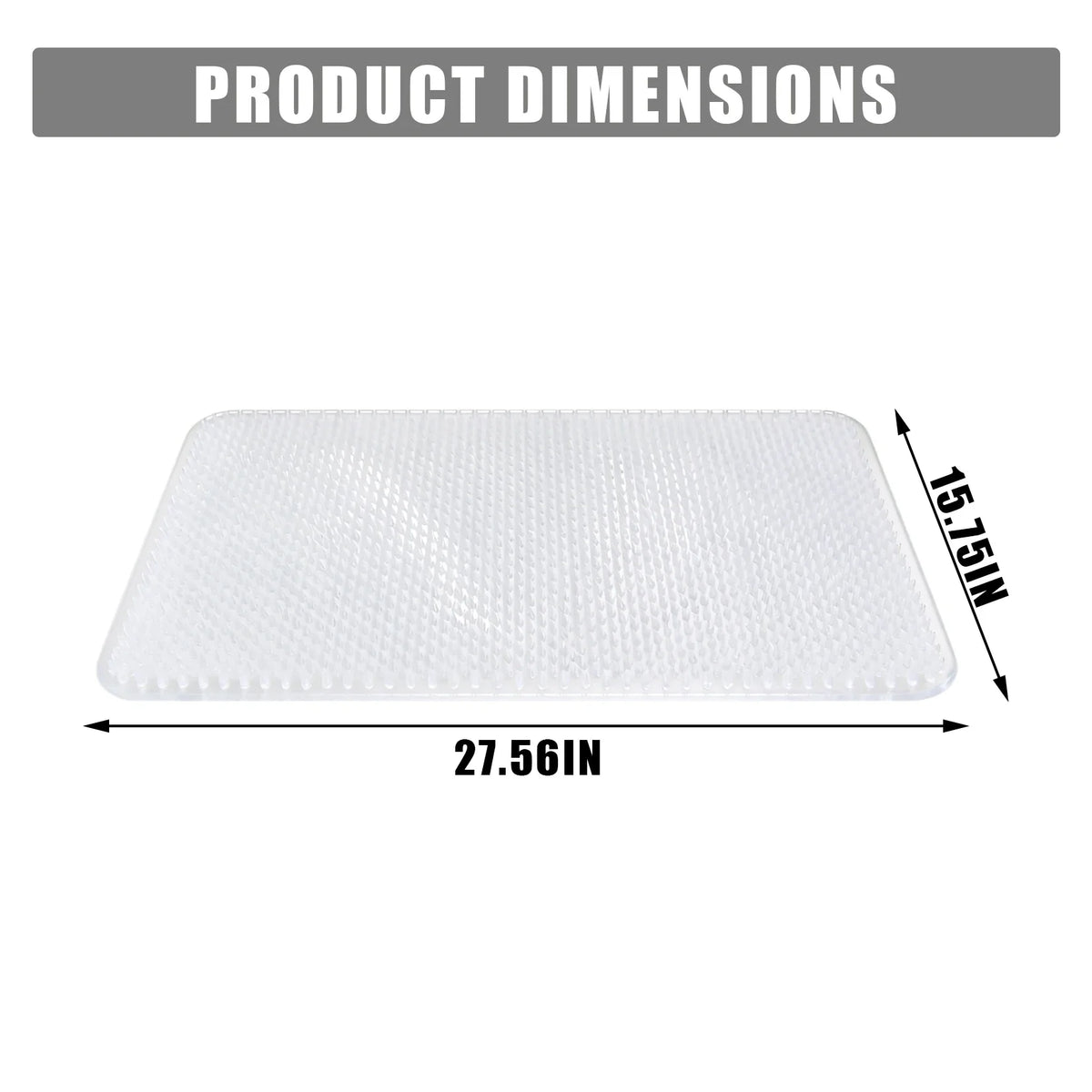 PVC Bath Mat, Soft Textured Shower and Tub Floor Mat with Suction Cups and Drain Holes, 27.56 x 15.75 Inches - product view 2