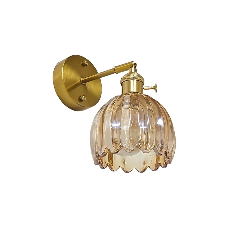 Vintage Glass Wall Sconce, Rechargeable LED, Remote Control, Dimmable E27 Lamp for Bedroom, Dining Room and Foyer - product view 2