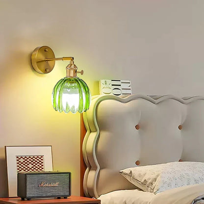Vintage Glass Wall Sconce, Rechargeable LED, Remote Control, Dimmable E27 Lamp for Bedroom, Dining Room and Foyer - product view 3