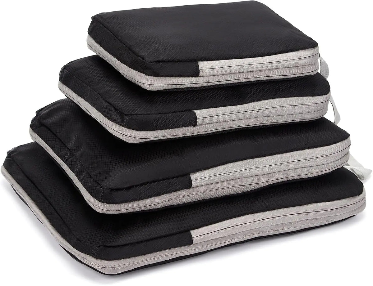 Compression Packing Cubes, 4-Piece Foldable Travel Organizer Set with S, M, L and XL Bags - product view 1