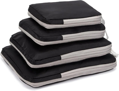 Compression Packing Cubes, 4-Piece Foldable Travel Organizer Set with S, M, L and XL Bags - product view 1
