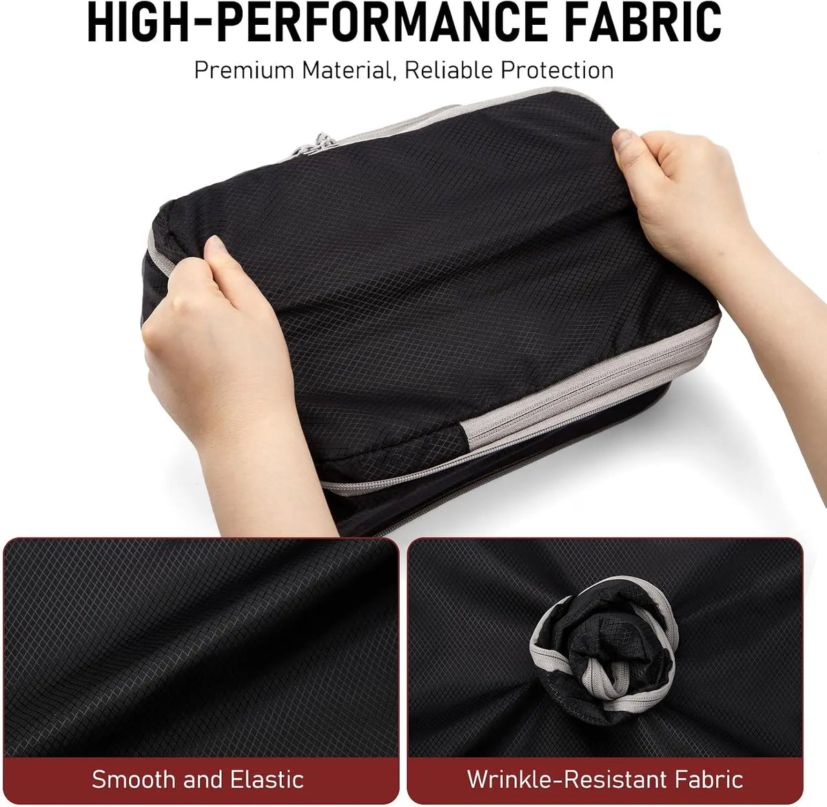 Compression Packing Cubes, 4-Piece Foldable Travel Organizer Set with S, M, L and XL Bags - product view 6