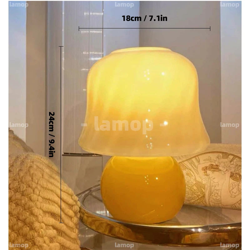 ribbed glass table lamp - product view 3