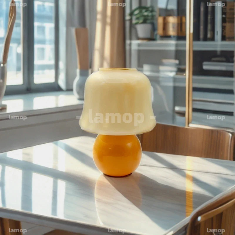 Ribbed Glass Table Lamp, Dimmable LED Desk Light, Three-Color Illumination, USB-C 5V for Bedroom, Bedside and Study - product view 4