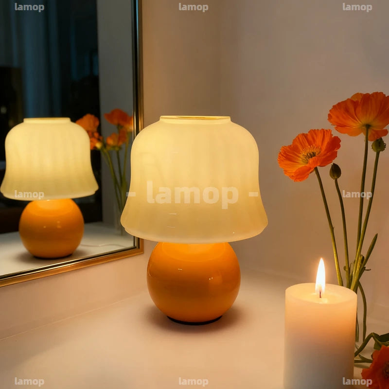 ribbed glass table lamp - product view 6