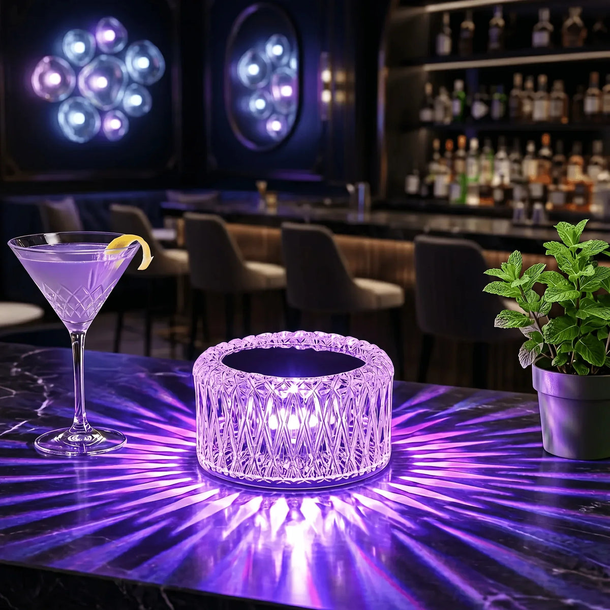 Portable Crystal LED Table Lamp, 16 Colors, 3-Level Dimming, Touch Control, Rechargeable, 1 or 2 Pack - product view 6