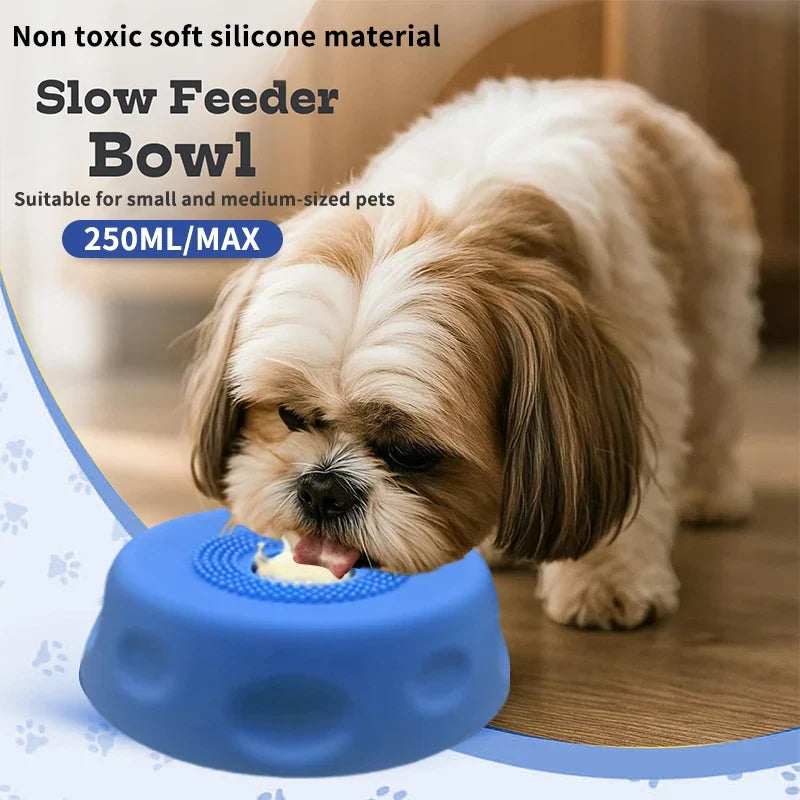 Silicone Slow Feeder Dog Bowl, Interactive Rolling Ball Lick Bowl, Anti-Slip Base for Liquid Treats, Bone Broth and Yogurt - product view 3