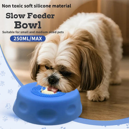 Silicone Slow Feeder Dog Bowl, Interactive Rolling Ball Lick Bowl, Anti-Slip Base for Liquid Treats, Bone Broth and Yogurt - product view 3