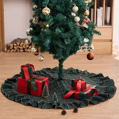 Christmas Tree Skirt, Cloth Tree Base Cover with Decorative Numbered Designs, 90 cm or 122 cm Diameter for Holiday Décor - product view 1