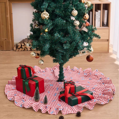 Christmas Tree Skirt, Cloth Tree Base Cover with Decorative Numbered Designs, 90 cm or 122 cm Diameter for Holiday Décor - product view 3