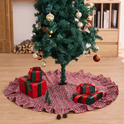 Christmas Tree Skirt, Cloth Tree Base Cover with Decorative Numbered Designs, 90 cm or 122 cm Diameter for Holiday Décor - product view 5
