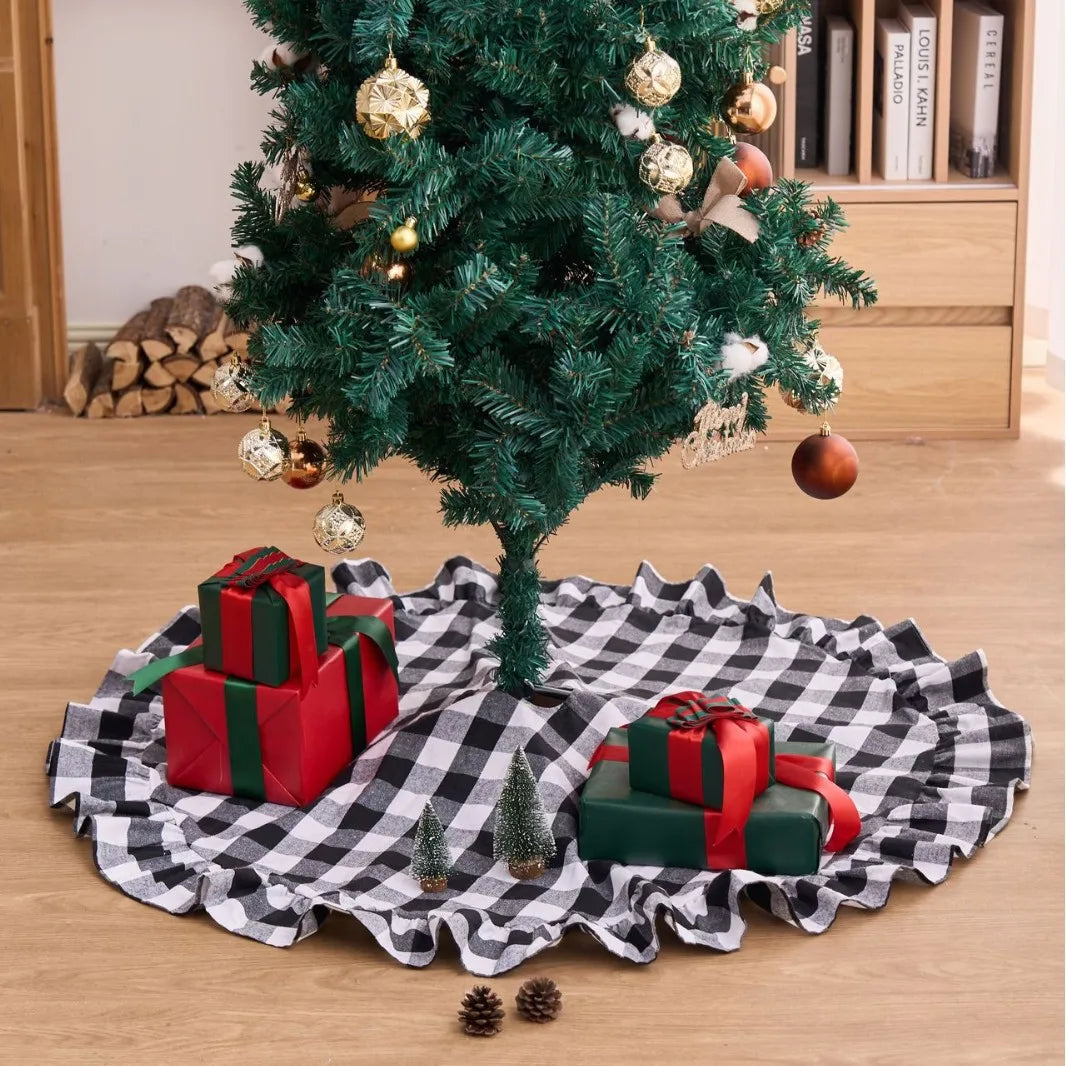 Christmas Tree Skirt, Cloth Tree Base Cover with Decorative Numbered Designs, 90 cm or 122 cm Diameter for Holiday Décor - product view 6