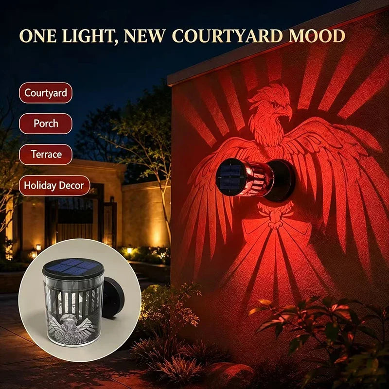 Solar Fence Light with Eagle Pattern, ABS Body, Push-Button Control, 5 m Size for Patio, Yard and Garden Decoration - product view 6