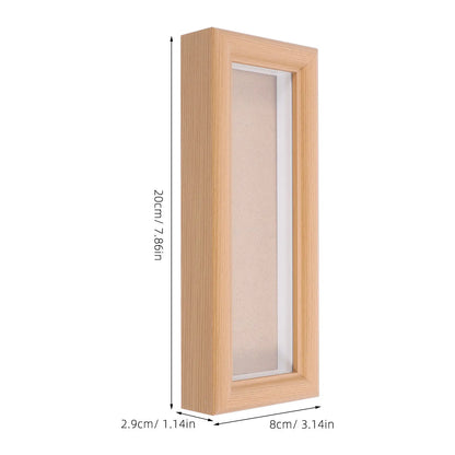Multi Opening Collage Frame, Wood Grain Photo Booth Display, Desktop Stand, 20 x 8 cm, Black or Beige - product view 2
