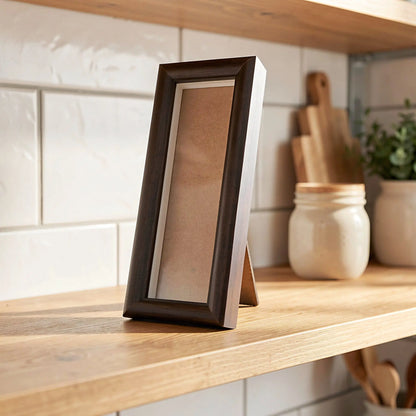 Multi Opening Collage Frame, Wood Grain Photo Booth Display, Desktop Stand, 20 x 8 cm, Black or Beige - product view 5